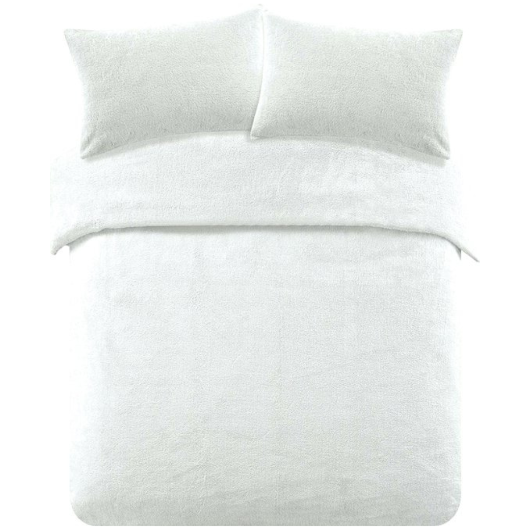 Teddy fleece dekbedovertrek - Winter White - 2 kanten teddy