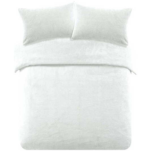 Teddy fleece dekbedovertrek - Winter White - 2 kanten teddy