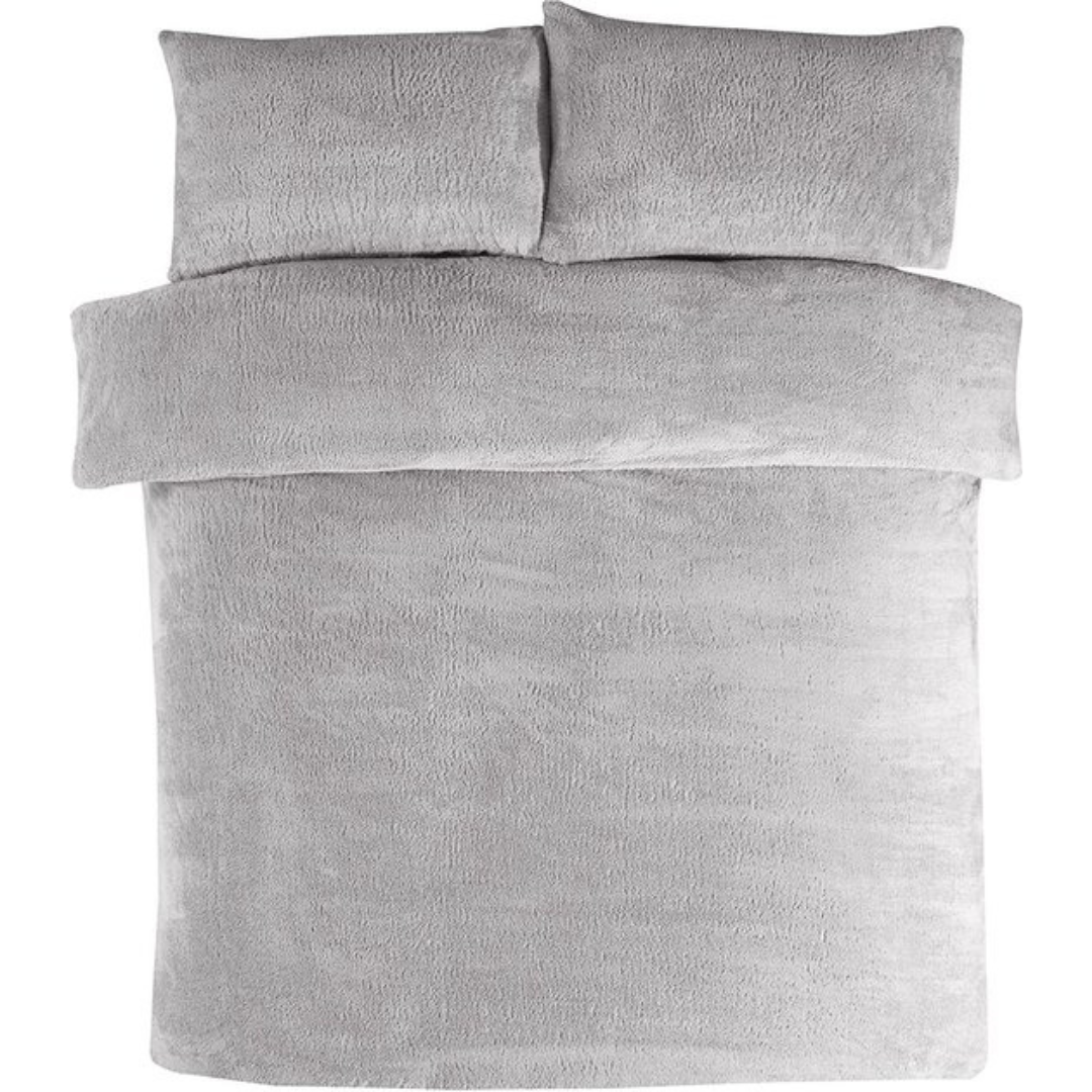 Teddy fleece dekbedovertrek - Storm Grey - 2 kanten teddy