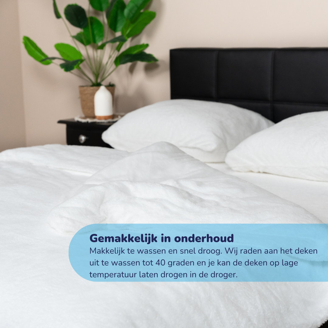 Teddy fleece dekbedovertrek - Winter White - 2 kanten teddy