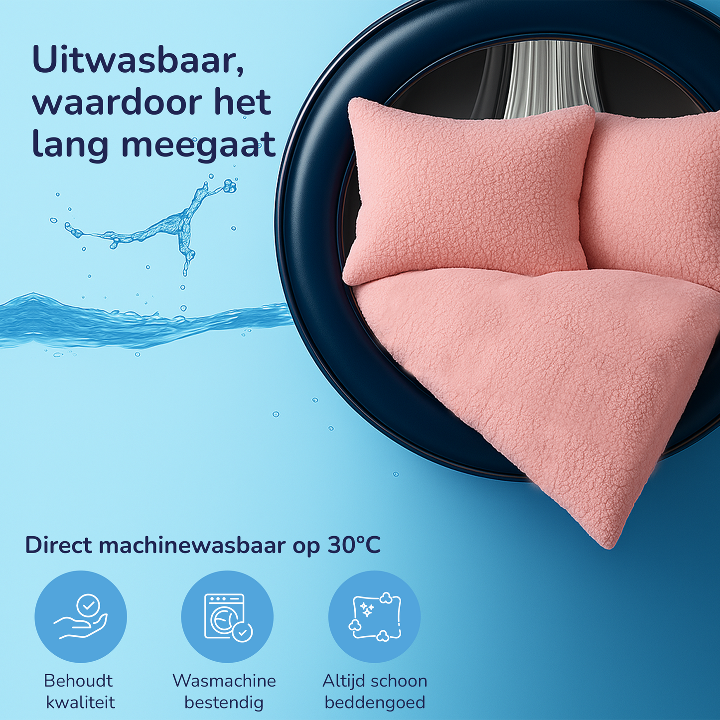 Teddy fleece dekbedovertrek - Blush Pink - 2 kanten teddy