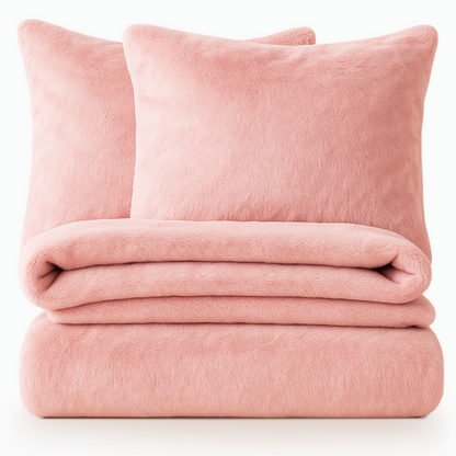 Teddy fleece dekbedovertrek - Blush Pink - 2 kanten teddy