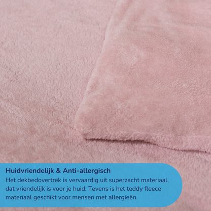 Teddy fleece dekbedovertrek - Blush Pink - 2 kanten teddy